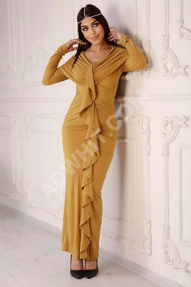 فستان سهرة نسائي بأكمام طويلة 