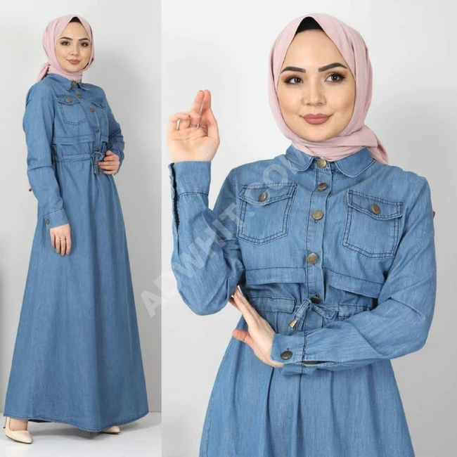 فستان جينز نسائي طويل 