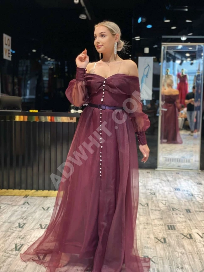 فستان سهرة نسائي شيفون 