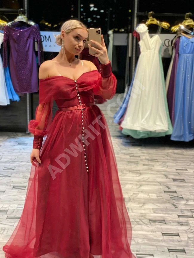 فستان سهرة نسائي شيفون 