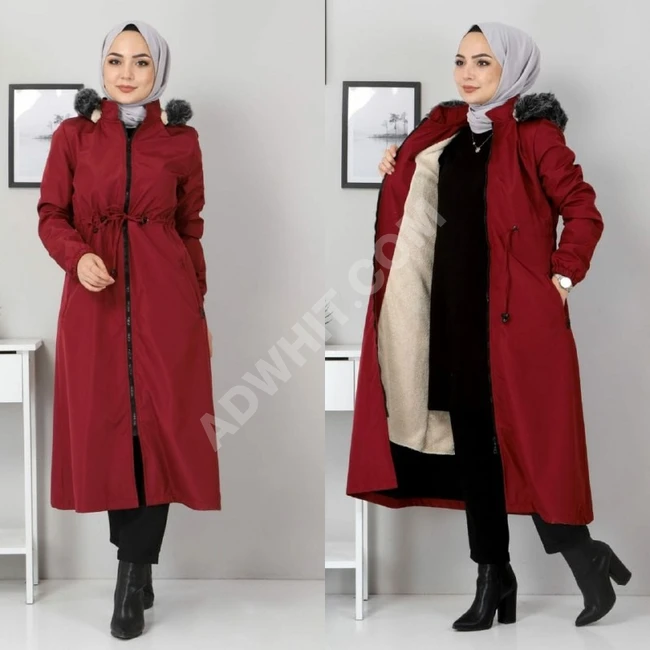 جاكيت نسائي مبطن فرو 