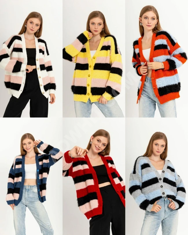 جاكيت صوف نسائي قصير 