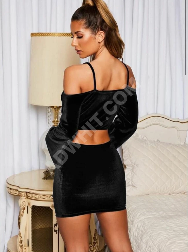 فستان نسائي مخمل قصير 