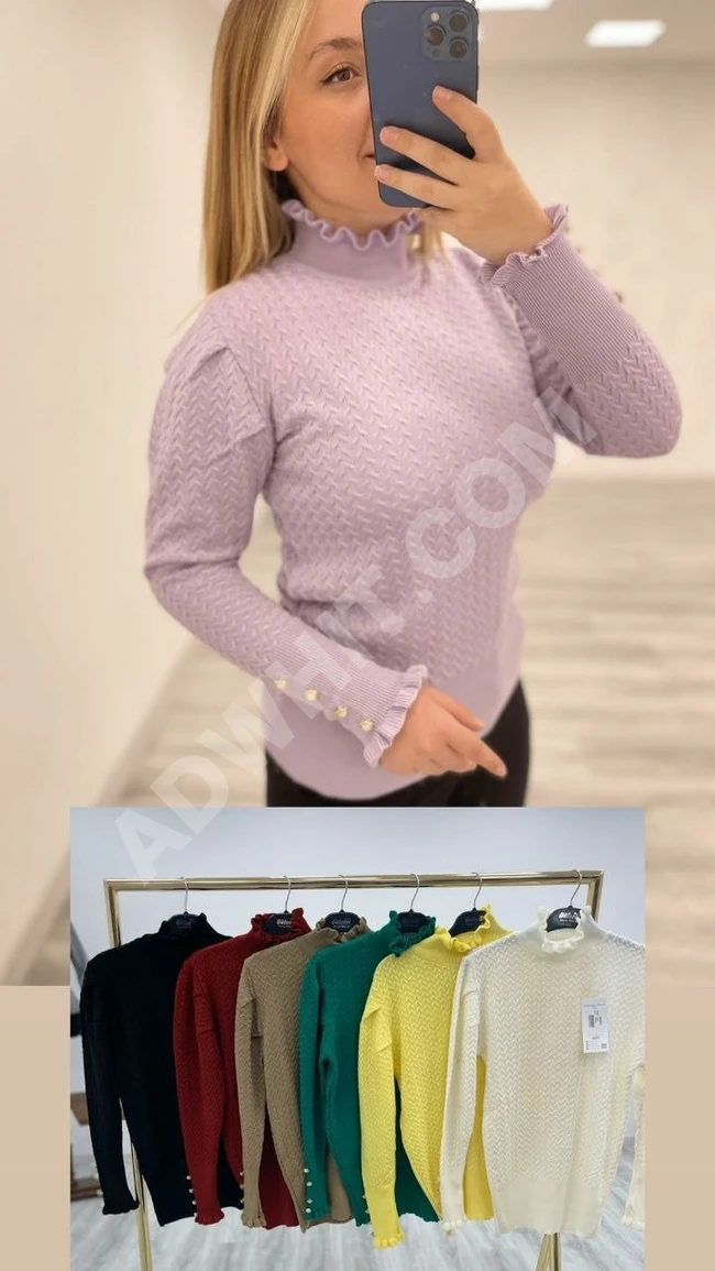 كنزات صوف نسائية بألوان متعددة 