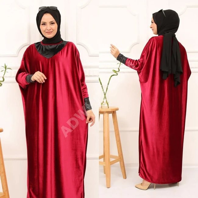 عباءة مخمل نسائية طويل 