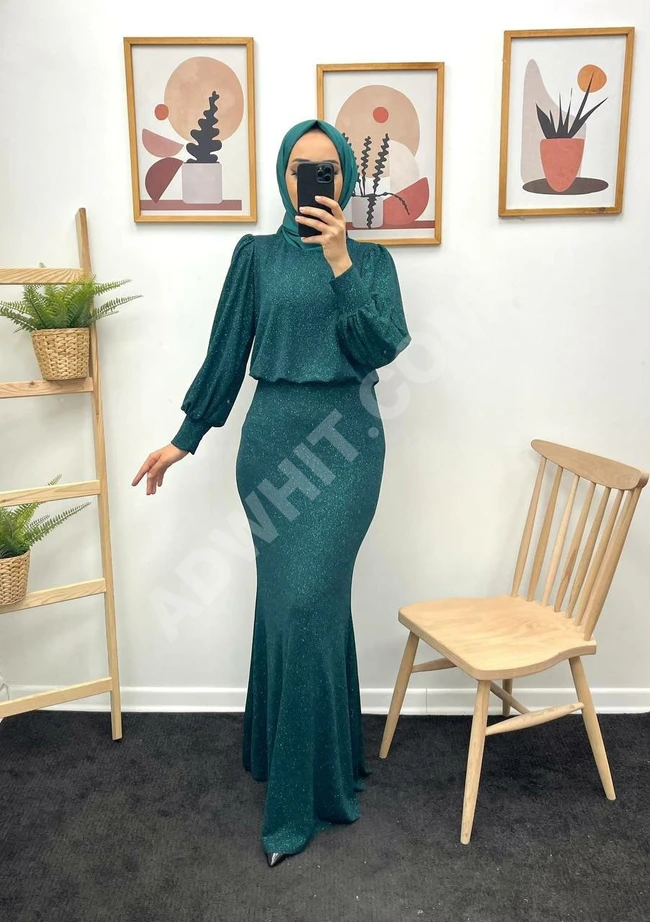 فستان نسائي طويل راقي للمحجبات 