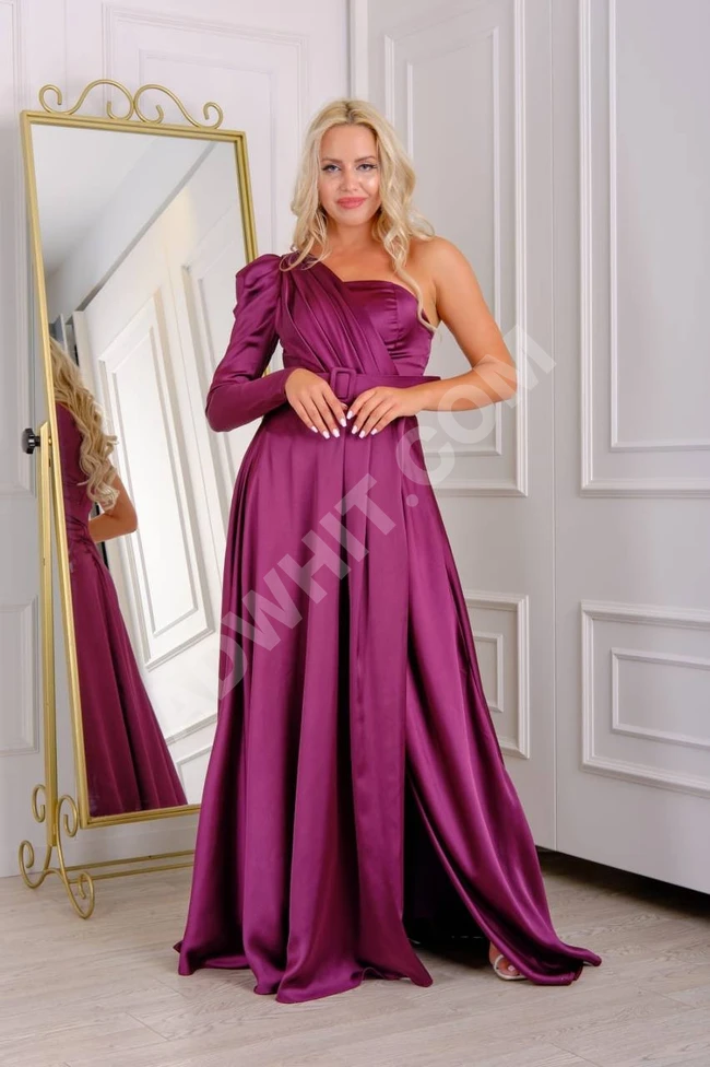 فستان سهرة نسائي طويل ساتان 