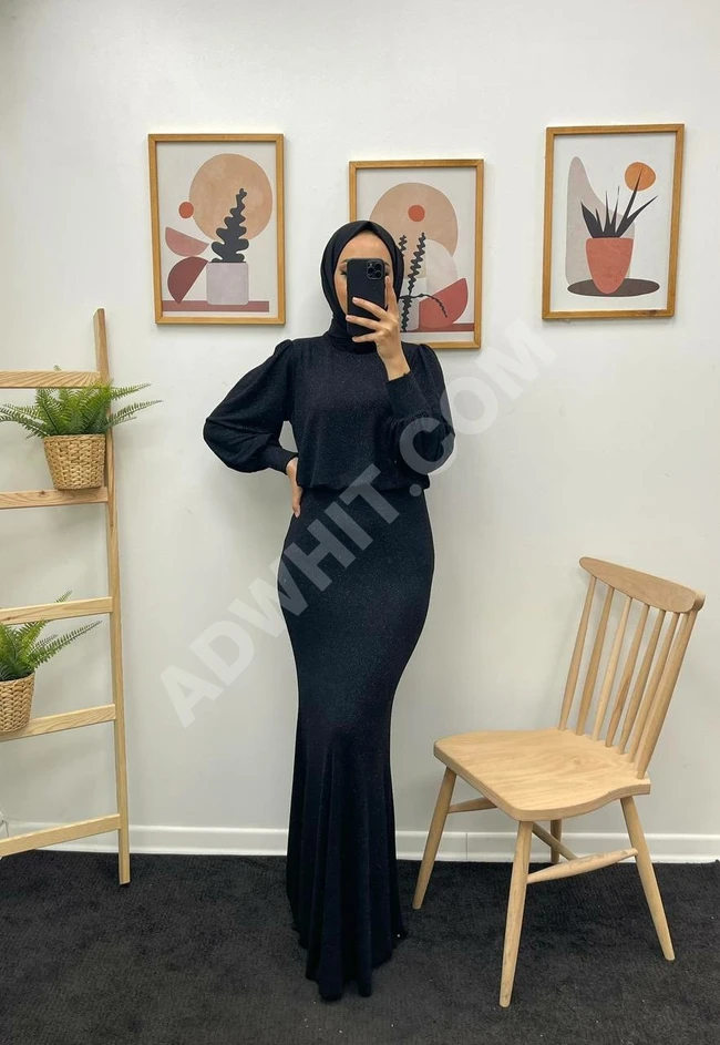 فستان نسائي طويل راقي للمحجبات 