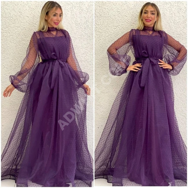 فستان سهرة نسائي شيفون طويل 