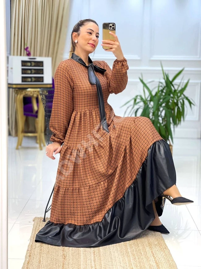 فستان نسائي طويل للمحجبات 