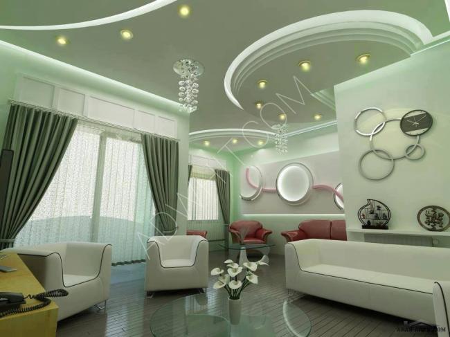 İç mekan dekorasyon tasarımı/ Evler ve ofisler için/ 3D iç dekorasyon tasarımı