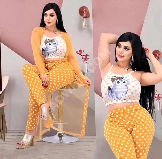 بيجامة نسائية 3 قطع