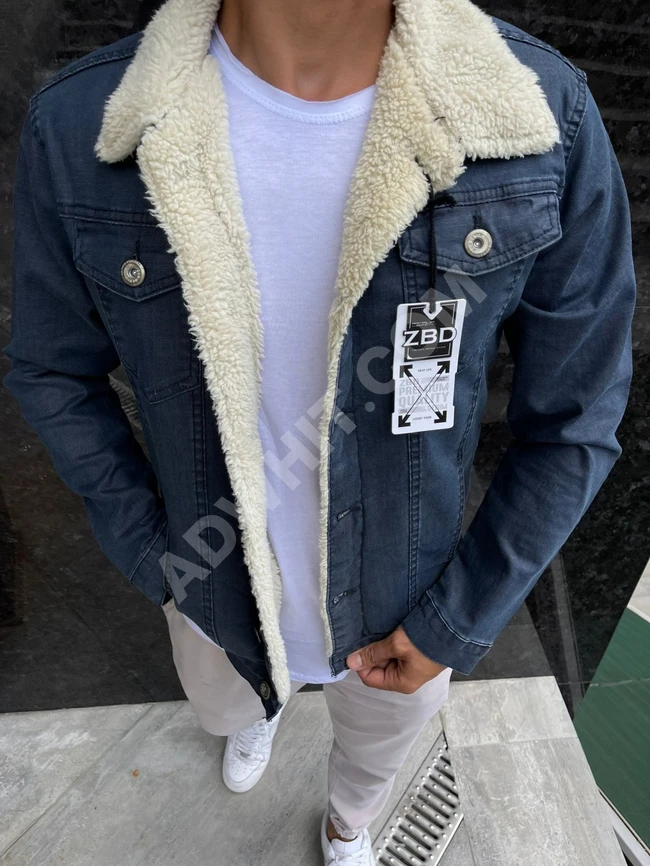 Fur lined denim jacket