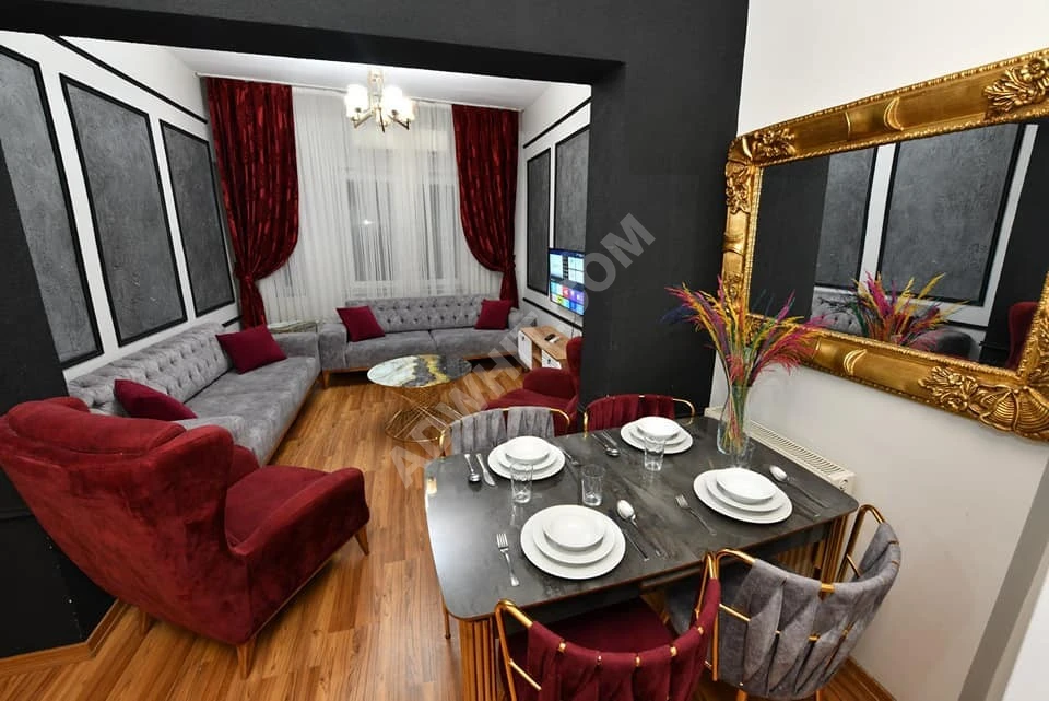 Luxurious furnished apartment {3+1} for tourist rent behind Sisli