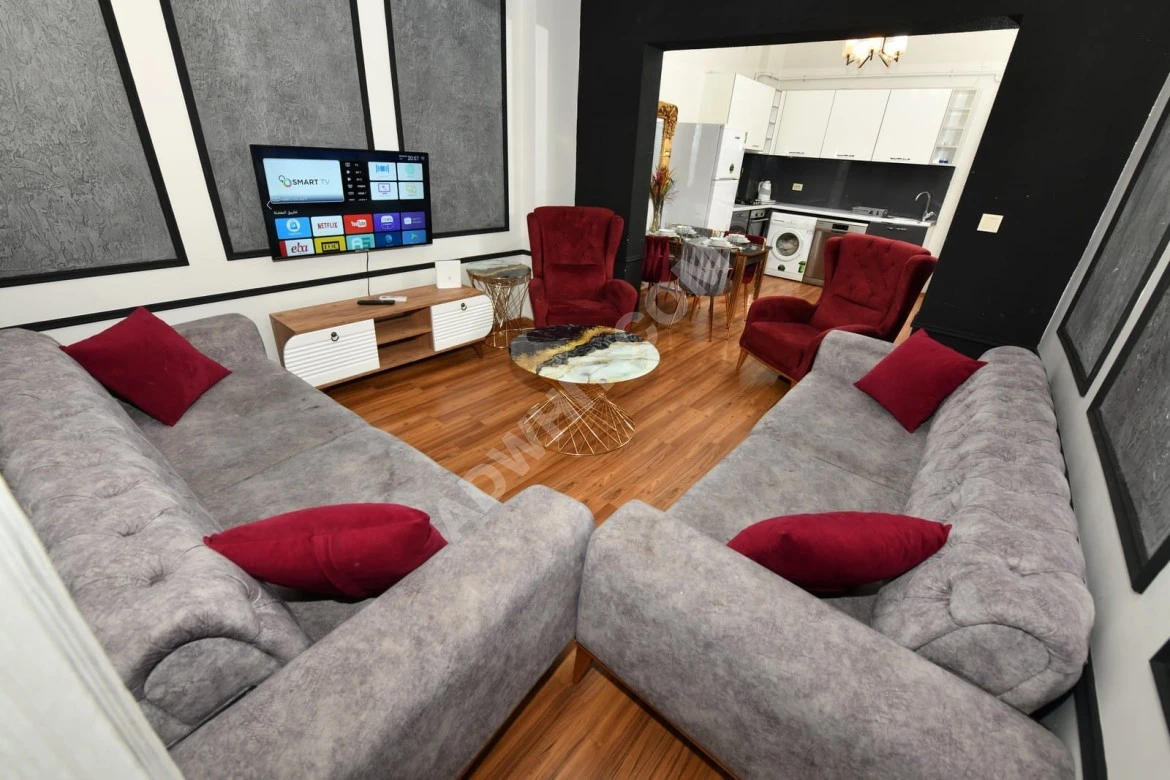 Luxurious furnished apartment {3+1} for tourist rent behind Sisli